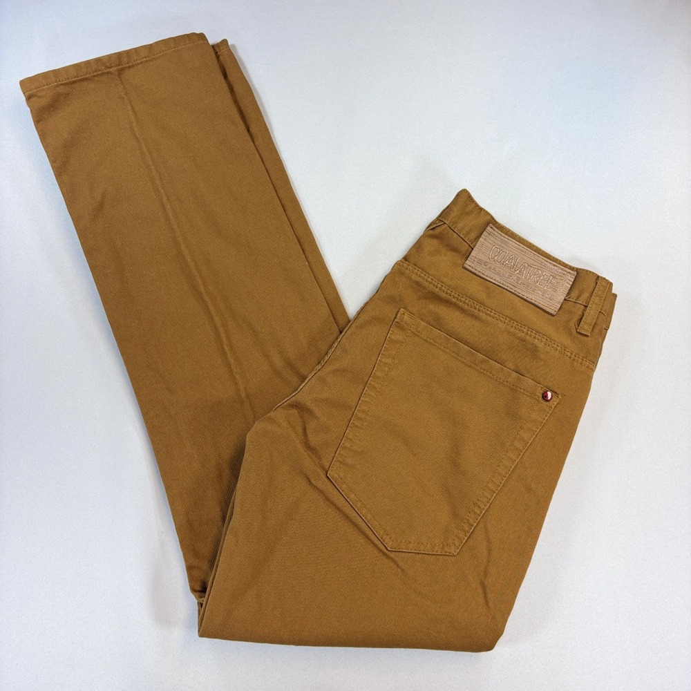 Coalatree Pants Mens 34x32 Chino Denim Brown Button Fly Outdoor Hiking